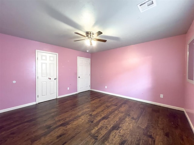 223 SE 53rd St, Oklahoma City, OK 73129 - unfurnished bedroom with wood finished floors and ceiling fan