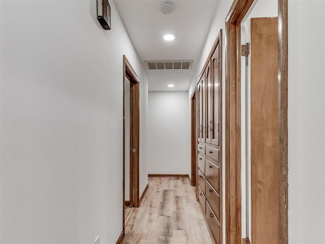 4325 NW 44th St, Oklahoma City, OK 73112 - corridor with light wood-style flooring, attic access, and recessed lighting