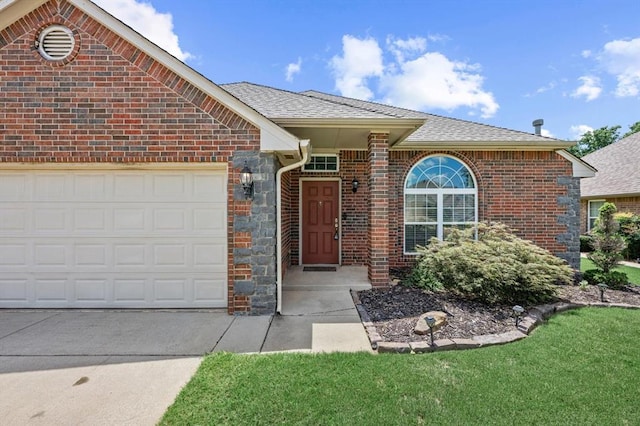1204 NW 190th Pl, Edmond, OK 73012 - single story home featuring driveway, an attached garage, brick siding, and roof with shingles