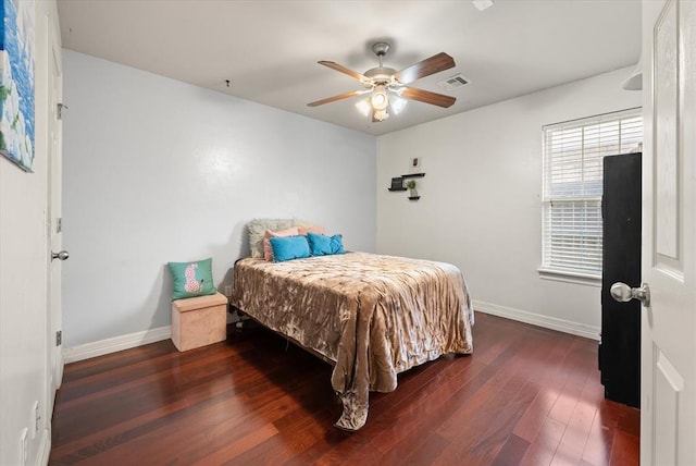 1204 NW 190th Pl, Edmond, OK 73012 - bedroom with hardwood / wood-style flooring and ceiling fan