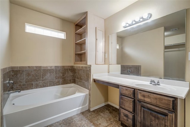 11516 SW 24th St, Yukon, OK 73099 - full bathroom featuring a bath and vanity
