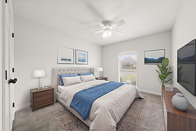 541 SW 154th Ct, Oklahoma City, OK 73170 - bedroom featuring light colored carpet and ceiling fan