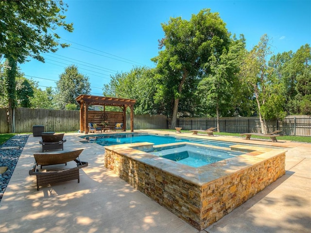 1718 Guilford Ln, Oklahoma City, OK 73120 - view of swimming pool featuring a pergola, a fenced backyard, and a patio