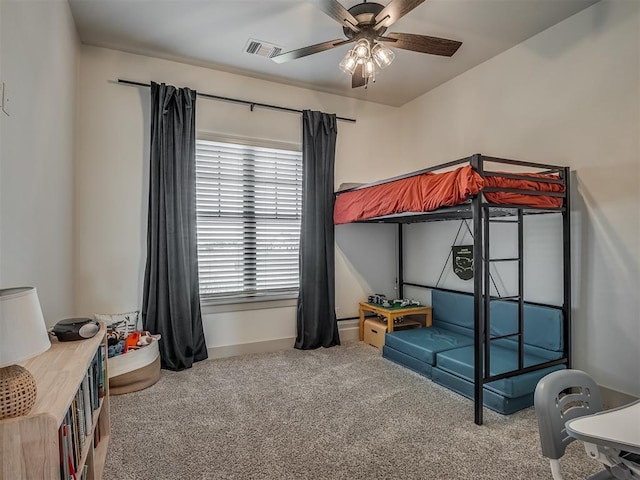 7290 NE Hawk Dr, Piedmont, OK 73078 - bedroom with carpet and a ceiling fan