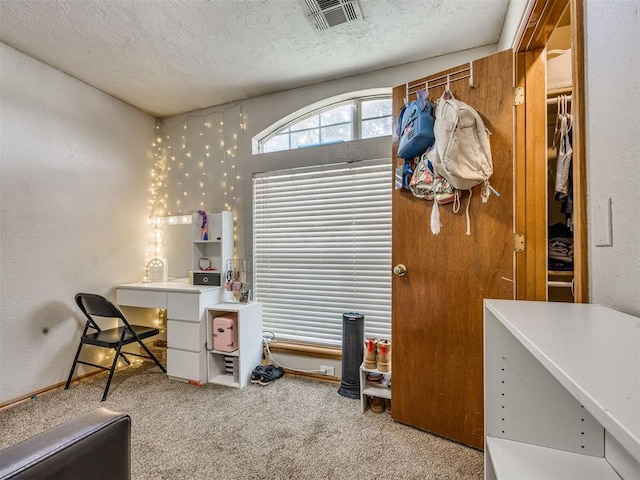 12320 NW 4th St, Yukon, OK 73099 - miscellaneous room featuring a textured ceiling, carpet flooring, and a textured wall