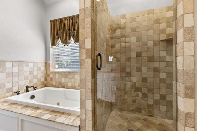 1505 S Augusta Dr, Ada, OK 74820 - full bath featuring a tub with jets and a shower stall