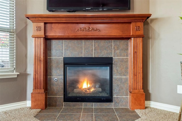 2308 SW 135th St, Oklahoma City, OK 73170 - detailed view of a tile fireplace and baseboards