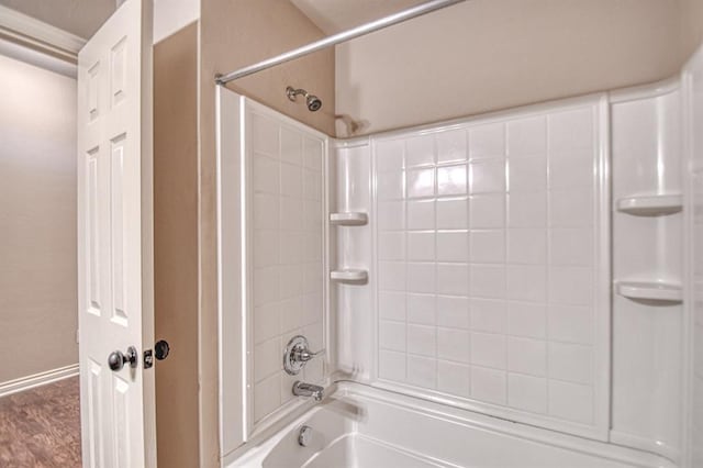 9544 SW 27th St, Oklahoma City, OK 73128 - bathroom with  shower combination and baseboards