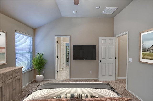 9544 SW 27th St, Oklahoma City, OK 73128 - unfurnished bedroom featuring vaulted ceiling and light carpet