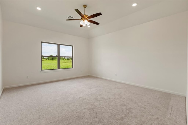 29744 Jade St, Cashion, OK 73016 - unfurnished room featuring light colored carpet, recessed lighting, and ceiling fan