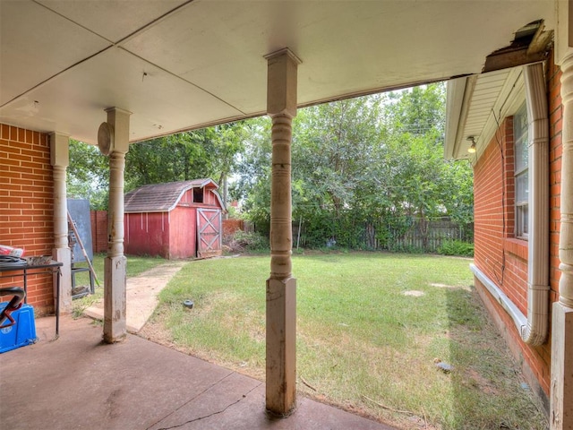 2400 NW 111th St, Oklahoma City, OK 73120 - fenced backyard with a patio and a shed