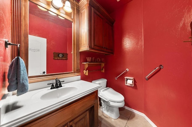 13117 SW 2nd Ter, Yukon, OK 73099 - half bath with tile patterned flooring and vanity