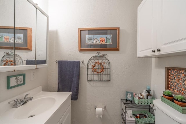 1300 Hutton Rd, Marlow, OK 73055 - half bath featuring toilet and vanity