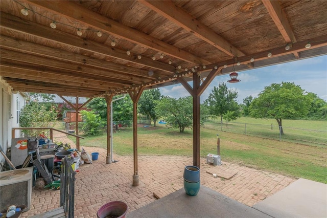 1300 Hutton Rd, Marlow, OK 73055 - fenced backyard featuring a patio