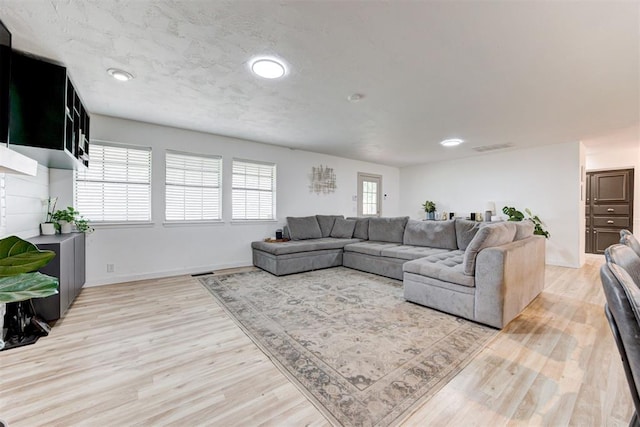2401 Big Cedar Ave, Edmond, OK 73012 - living area with light wood-style floors and recessed lighting