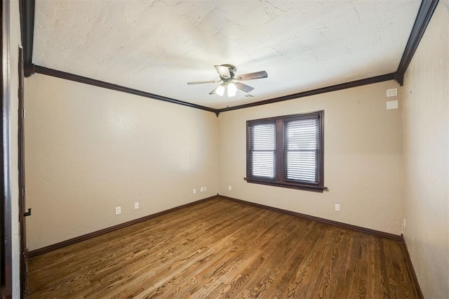 3824 Key Pl, Oklahoma City, OK 73112 - unfurnished room featuring ornamental molding, wood finished floors, and ceiling fan
