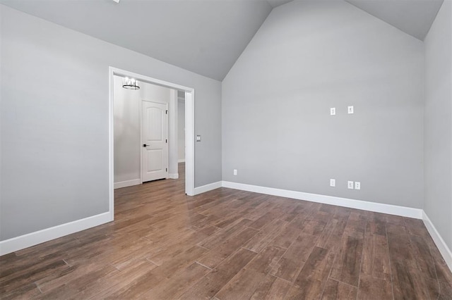 512 NW 186th St, Edmond, OK 73012 - unfurnished room with lofted ceiling and wood finished floors