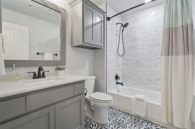 512 NW 186th St, Edmond, OK 73012 - bathroom featuring vanity and shower / tub combo with curtain