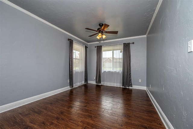 2100 Barclay Rd, Oklahoma City, OK 73120 - spare room featuring ceiling fan, wood finished floors, and ornamental molding