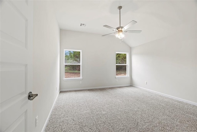 1244 Layla Ln, Blanchard, OK 73010 - carpeted empty room with a ceiling fan and lofted ceiling