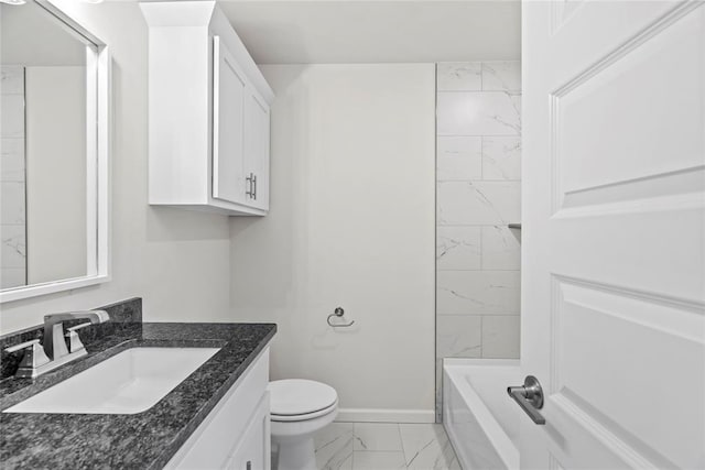 1244 Layla Ln, Blanchard, OK 73010 - full bath with marble finish flooring, vanity, and shower / bath combination