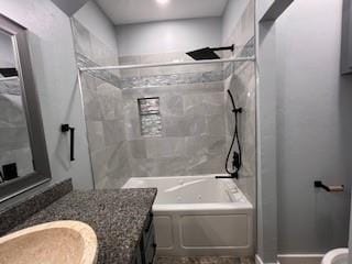1727 NW 31st St, Oklahoma City, OK 73118 - bathroom featuring vanity, a bath, and a shower