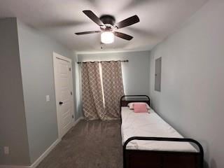1727 NW 31st St, Oklahoma City, OK 73118 - bedroom featuring carpet flooring, electric panel, and a ceiling fan