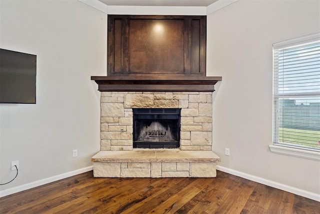 28 143rd St, Oklahoma City, OK 73170 - detailed view of wood finished floors and a fireplace