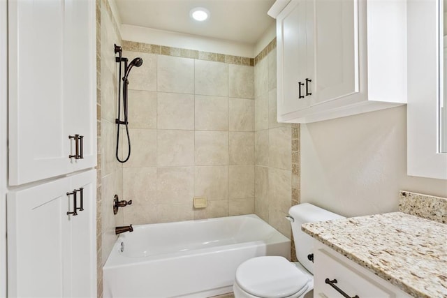 28 143rd St, Oklahoma City, OK 73170 - full bath featuring vanity,  shower combination, and recessed lighting