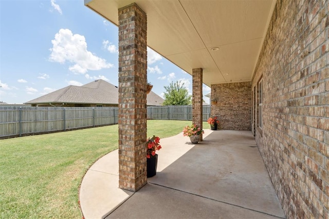 28 143rd St, Oklahoma City, OK 73170 - fenced backyard with a patio area