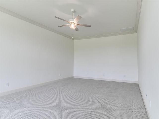 2263 Winter Creek Blvd, Blanchard, OK 73010 - carpeted empty room with crown molding and a ceiling fan