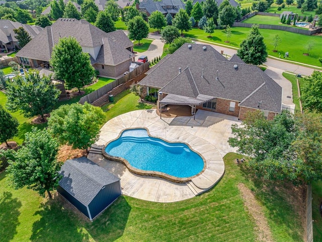 1233 Autumn Creek Dr, Edmond, OK 73003 - view of pool with a fenced backyard and a patio