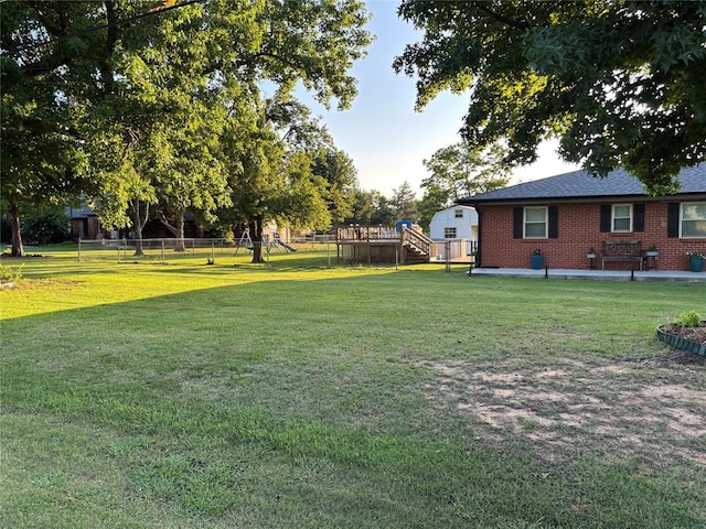 1717 S Webster Dr, Midwest City, OK 73130 - view of yard featuring stairway