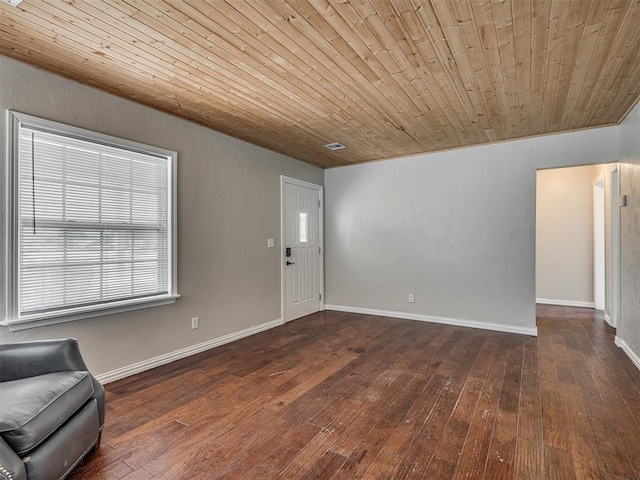 201 N Base Ave, Norman, OK 73069 - foyer with dark wood-style floors and wooden ceiling