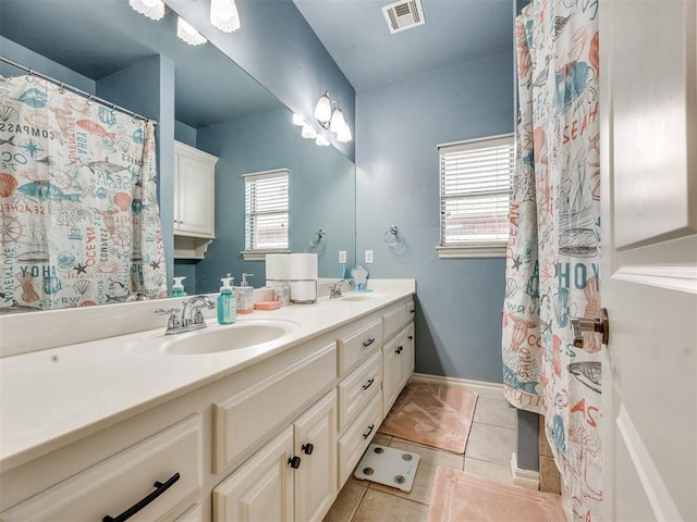 1621 NW 182nd St, Edmond, OK 73012 - bathroom with double vanity and tile patterned flooring
