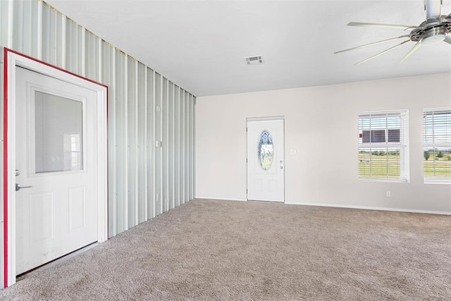 27919 Tortola Ln, Blanchard, OK 73010 - foyer entrance featuring carpet flooring and a ceiling fan