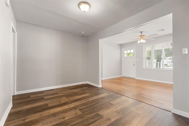 3919 SE 10th Pl, Oklahoma City, OK 73115 - spare room with wood finished floors and ceiling fan