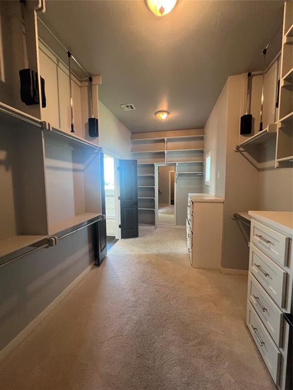 17566 N County Road 3190, Pauls Valley, OK 73075 - walk in closet featuring light colored carpet