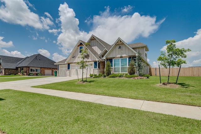10125 NW 99th St, Yukon, OK 73099 - craftsman-style home featuring board and batten siding, concrete driveway, and brick siding