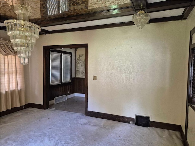 4300 N Butler Pl, Oklahoma City, OK 73118 - unfurnished room with a chandelier and a textured wall