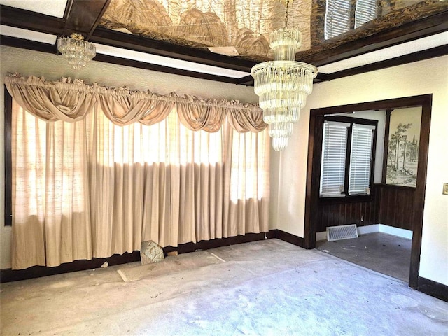 4300 N Butler Pl, Oklahoma City, OK 73118 - empty room with a chandelier and carpet