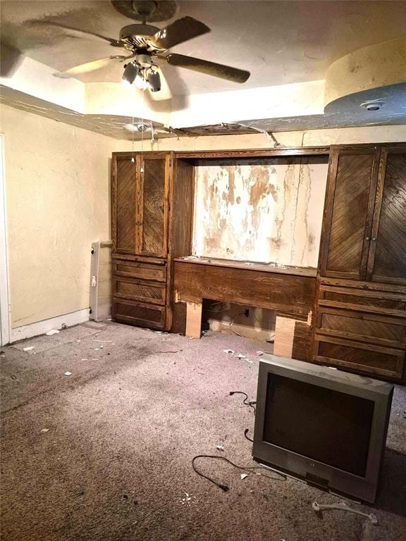 4300 N Butler Pl, Oklahoma City, OK 73118 - unfurnished living room featuring carpet floors and ceiling fan