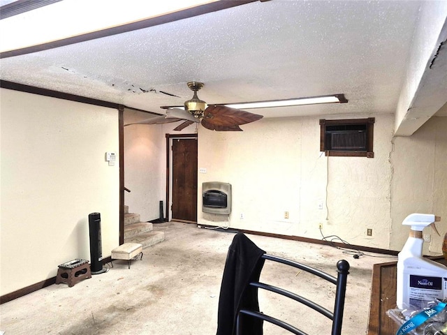 4300 N Butler Pl, Oklahoma City, OK 73118 - view of patio featuring heating unit, ceiling fan, and a wall mounted air conditioner