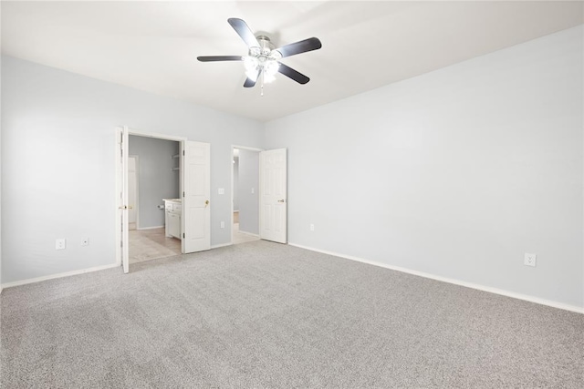 544 NW 172nd Pl Unit 8015998877, Edmond, OK 73012 - unfurnished bedroom with light colored carpet, a ceiling fan, and ensuite bath