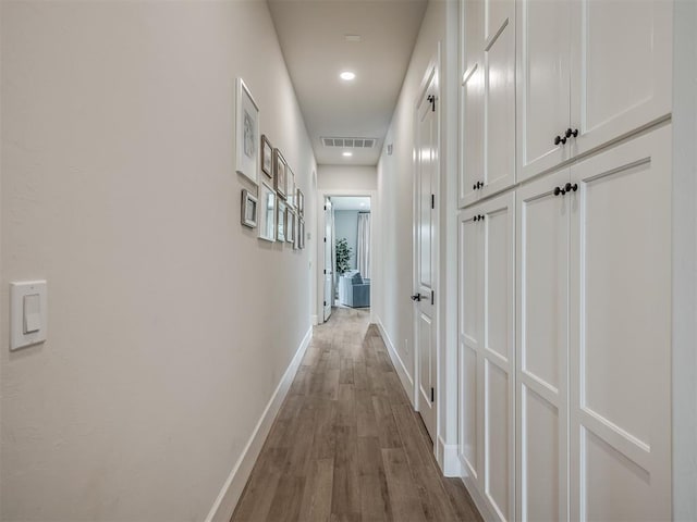 19890 Hickory Ridge Rd, Arcadia, OK 73007 - corridor with wood finished floors and recessed lighting