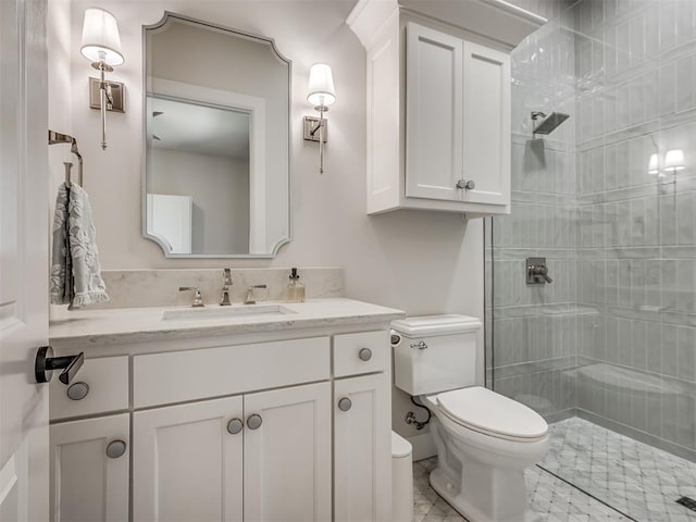 19890 Hickory Ridge Rd, Arcadia, OK 73007 - full bathroom featuring a tile shower and vanity