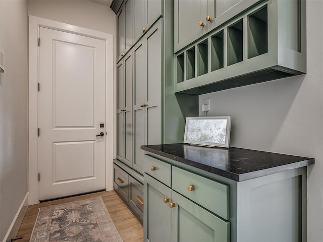 19890 Hickory Ridge Rd, Arcadia, OK 73007 - doorway featuring light wood-style floors and baseboards