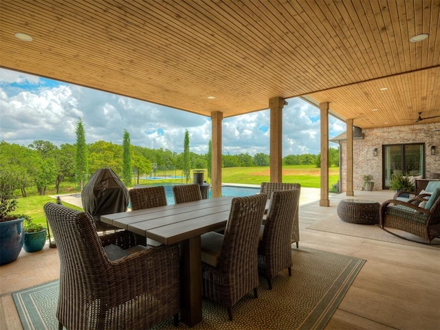 19890 Hickory Ridge Rd, Arcadia, OK 73007 - view of patio with outdoor dining area