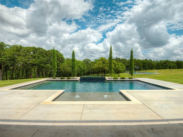 19890 Hickory Ridge Rd, Arcadia, OK 73007 - swimming pool featuring a lawn