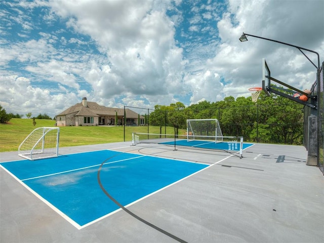 19890 Hickory Ridge Rd, Arcadia, OK 73007 - view of basketball court featuring an area for sports and community basketball court